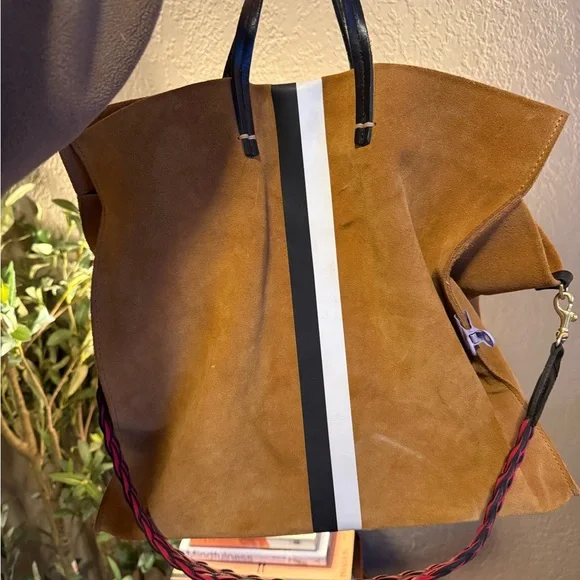 Clare V Brown Suede Shoulder Bag Strap - Picture 5 of 6